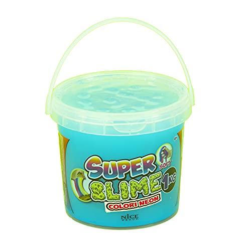 Nice Group - Super Slime Gigante - Juego Creativo para desafíos Entre niños, Kit de 1 kg con Pegamento, aplicador, Lentejuelas, Gemas de Colores - 47018