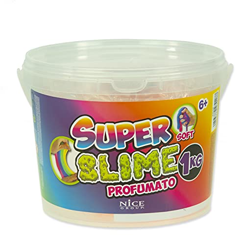 Nice Group - Super Slime Gigante - Juego Creativo para desafíos Entre niños, Kit de 1 kg con Pegamento, aplicador, Lentejuelas, Gemas de Colores - 47018