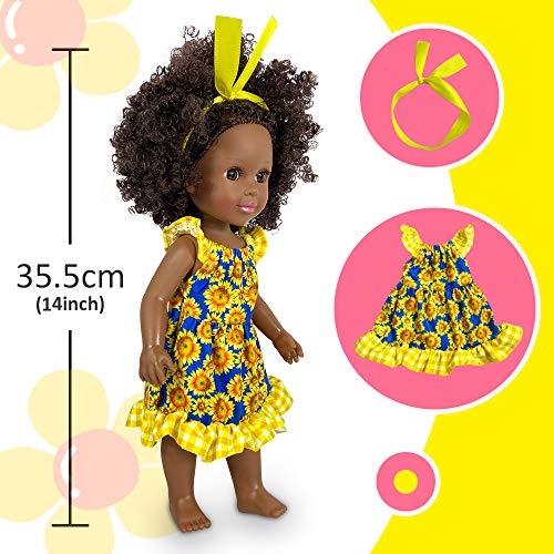 Nice2you Muñeca Afroamericana Muñecas de 14 Pulgadas para niños Juguetes para Niños