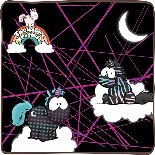 NICI 45718 Moon Beamer Edición Especial de 10 cm Unicornio Peluche Brillante I Accesorio de Juguete Suave para cordón, Llavero y Porta Llaves, Color Negro