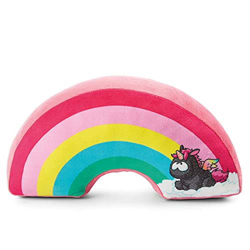 NICI Acogedor cojín de Forma Arcoiris con Unicornios 22 x 43 cm, Cómodos Cojines para el sofá Theodor & Friends, Almohadas de Colores para el Dormitorio, 47384