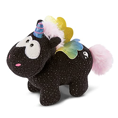 NICI tierno Yin 13 cm – Juguetes de Criaturas místicas, niños, bebés y Amantes de los Animales de Peluche, Unicornios esponjosos para abrazar y Jugar, Color Negro y Multicolor (47374)