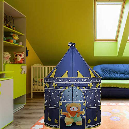 Nifogo Tienda para Niños Carpa Infantil Pop Up de Casa Plegable, Carpa para Juegos de Interiores y Exteriores (Azul)