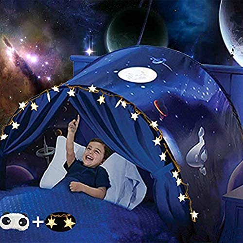 Nifogo Tiendas de ensueño, Carpa de Ensueño Wizard World, fantasía Interior de la Cama Redes de Regalo, Children Cama Tienda de Campaña (Viaje Espacial-2)