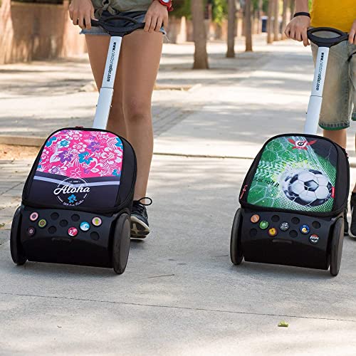 Nikidom - Roller Aloha - Mochila con Ruedas - Medidas 51 x 33 x 21 cm - Capacidad 16 litros - Trolley Escolar - Robusto - Ergonómico - Práctico - Asa Telescópica 3 Alturas - Manillar Push/Pull