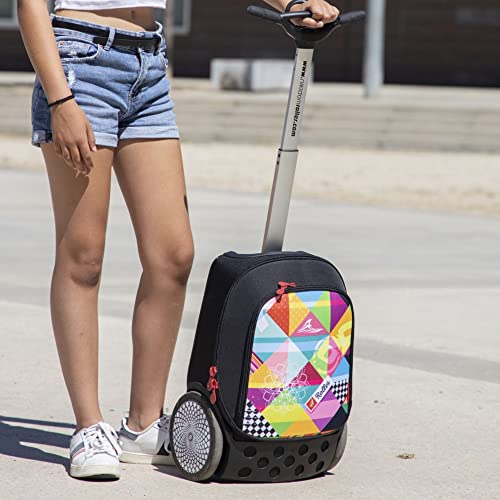 Nikidom Roller - Mochila Escolar con Ruedas - Modelo Roller Up XL Supergirl - 53x38x23 cm - 2 Compartimentos de Gran Capacidad - Incluye Correas Almacenables y Base Reforzada