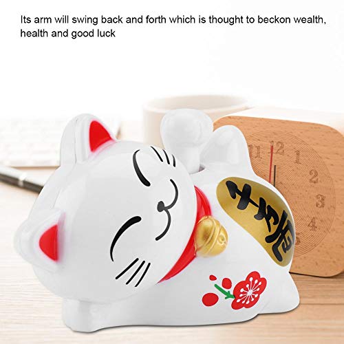 Nikou Lucky Cat - Energía Solar Adorable Lazy Lying Waving Beckoning Fortune Lucky Cat Coche Que Ahorra energía Accesorios ambientales(#2)