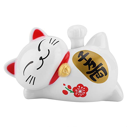 Nikou Lucky Cat - Energía Solar Adorable Lazy Lying Waving Beckoning Fortune Lucky Cat Coche Que Ahorra energía Accesorios ambientales(#2)