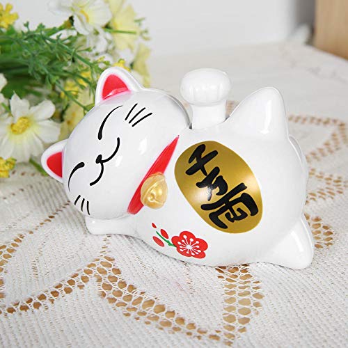 Nikou Lucky Cat - Energía Solar Adorable Lazy Lying Waving Beckoning Fortune Lucky Cat Coche Que Ahorra energía Accesorios ambientales(#2)