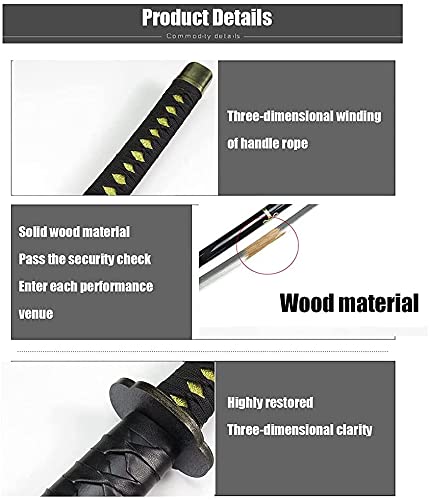 Nimeny Bleach Cosplay Madera Samurai Espada Prop Cuchillo Arma Juguetes Modelo Coleccionables para Tousen Kaname