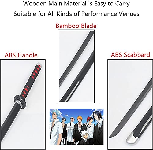 Nimeny Bleach Cosplay Madera Samurai Espada Prop Cuchillo Arma Juguetes Modelo Coleccionables para Tousen Kaname