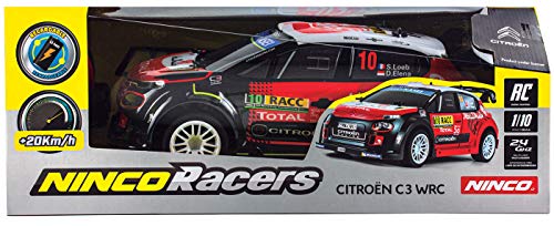 Ninco-NH93150 NincoRacers Citroën C3 WRC Oficial del Campeonato Mundial de Rallyes. Escala 1/10. Coche teledirigido. 2.4GHz Color: Rojo y Negro. Medidas: 42 cm x 13,5 cm x 20 cm, (NH93150)