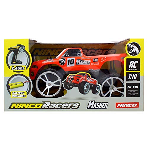 Ninco NincoRacers Masher +. Monster Truck teledirigido 2.4GHz. Color: rojo. Medidas: 47 cm x 29 cm x 22,5 cm NH93127