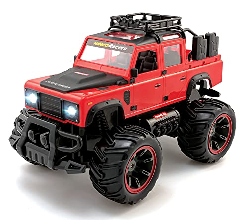 Ninco Overlander. Funciona con Pilas. Coche Monster Truck Teledirigido. Escala 1/14. con Luces. Emisora 2,4 GHz. Color Rojo. +6 años. NH93173