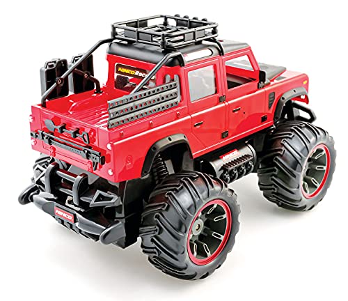 Ninco Overlander. Funciona con Pilas. Coche Monster Truck Teledirigido. Escala 1/14. con Luces. Emisora 2,4 GHz. Color Rojo. +6 años. NH93173