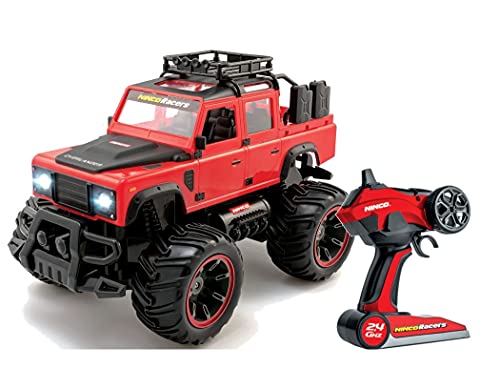 Ninco Overlander. Funciona con Pilas. Coche Monster Truck Teledirigido. Escala 1/14. con Luces. Emisora 2,4 GHz. Color Rojo. +6 años. NH93173