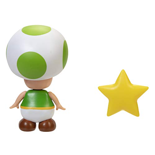 Nintendo - Jakks Super Mario 406794 Wave 23 - Figura de Toad Verde con Estrella (10 cm)