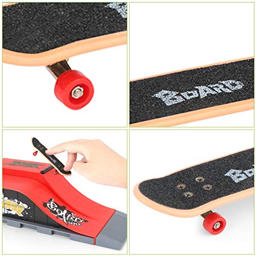 N/K Kit de Skate Park para Piezas de rampa de Tablero de Dedos con un monopatín de Dedo Ultimate Park Set de rampa, Mini monopatín de Dedo y Accesorios de rampa, Regalo para niños Skater