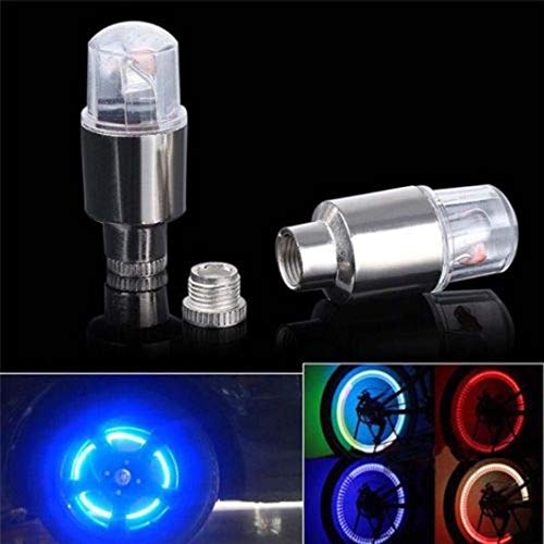 NLLeZ 2pcs LED Tapas de vástago de válvula de neumático Luz de neón Accesorios for automóviles Bicicleta Bicicleta Coche Auto Impermeable Ciclismo Juvenil Ejercicio Linterna (Color : A)