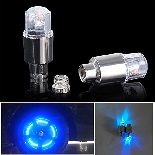 NLLeZ 2pcs LED Tapas de vástago de válvula de neumático Luz de neón Accesorios for automóviles Bicicleta Bicicleta Coche Auto Impermeable Ciclismo Juvenil Ejercicio Linterna (Color : A)