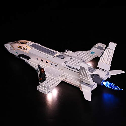 Nlne Conjunto De Luces para (Super Heroes Jet Stark Y El Ataque del Dron) Modelo De Construcción De Bloques - Kit De Luz LED Compatible con Lego 76130 (NO Incluido En El Modelo)