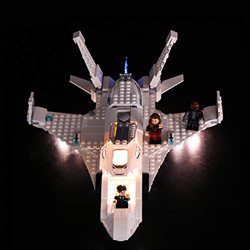 Nlne Conjunto De Luces para (Super Heroes Jet Stark Y El Ataque del Dron) Modelo De Construcción De Bloques - Kit De Luz LED Compatible con Lego 76130 (NO Incluido En El Modelo)