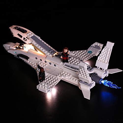 Nlne Conjunto De Luces para (Super Heroes Jet Stark Y El Ataque del Dron) Modelo De Construcción De Bloques - Kit De Luz LED Compatible con Lego 76130 (NO Incluido En El Modelo)