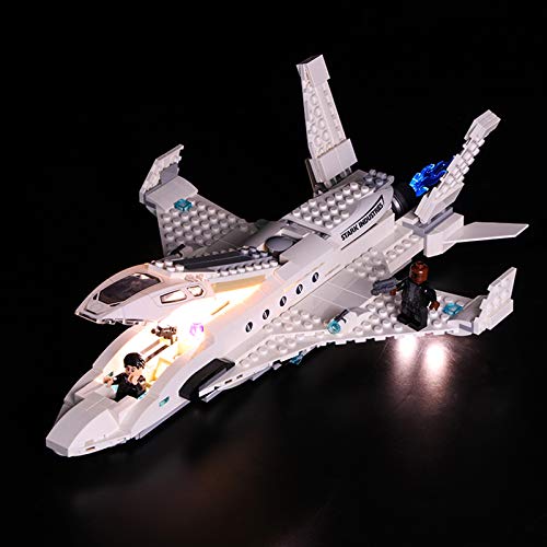 Nlne Conjunto De Luces para (Super Heroes Jet Stark Y El Ataque del Dron) Modelo De Construcción De Bloques - Kit De Luz LED Compatible con Lego 76130 (NO Incluido En El Modelo)