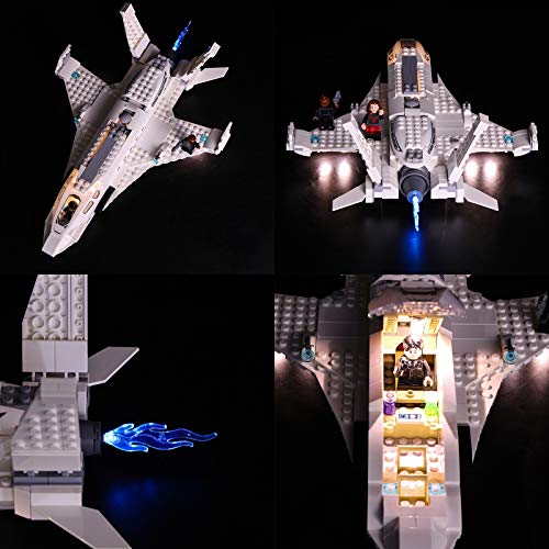 Nlne Conjunto De Luces para (Super Heroes Jet Stark Y El Ataque del Dron) Modelo De Construcción De Bloques - Kit De Luz LED Compatible con Lego 76130 (NO Incluido En El Modelo)