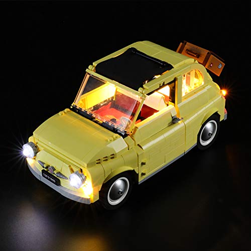 Nlne Kit De Iluminación Led para Lego Creator Expert FIAT 500, Compatible con Ladrillos De Construcción Lego Modelo 10271(NO Incluido En El Modelo)