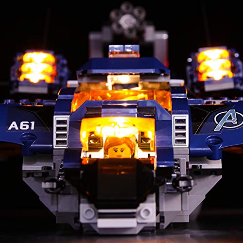 Nlne Kit De Iluminación Led para Lego Super Heroes Quinjet Definitivo De Los Vengadores, Compatible con Ladrillos De Construcción Lego Modelo 76126 (NO Incluido En El Modelo)