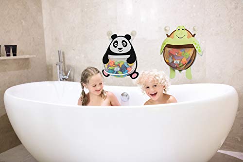 Nooni Care Organizador para Guardar Juguetes de Baño, Cesta de Malla Juguetes de Baño de Niños de Panda Grande, con Dos Ventosas de Gran Resistencia.