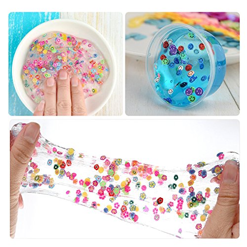 Novata Slime 36 Pack de Suministros para Bricolaje Manualidades, Incluye Espuma abalorio, Cuentas peceras, tarros de Glitter, rodajas de Frutas ect.para Hacer Arte DIY Craft