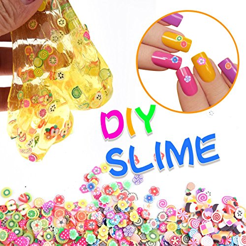 Novata Slime 36 Pack de Suministros para Bricolaje Manualidades, Incluye Espuma abalorio, Cuentas peceras, tarros de Glitter, rodajas de Frutas ect.para Hacer Arte DIY Craft