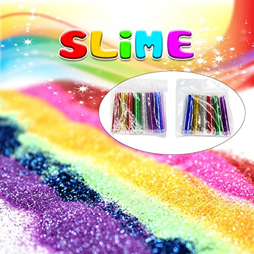 Novata Slime 36 Pack de Suministros para Bricolaje Manualidades, Incluye Espuma abalorio, Cuentas peceras, tarros de Glitter, rodajas de Frutas ect.para Hacer Arte DIY Craft