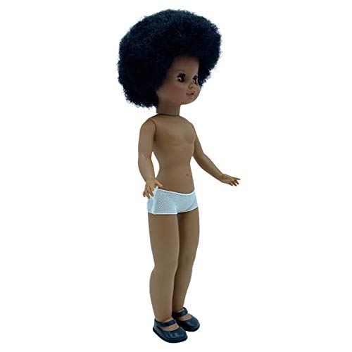 Nueva muñeca Sintra 2021 Desnuda Negra mulata de 40 cm edición Limitada 100% Vinilo. Fabricada en España por Folk Artesanía. Similar Nancy Famosa. (Pelo Afro)