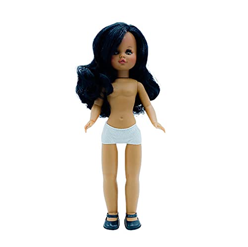 Nueva muñeca Sintra 2021 Desnuda Negra mulata Pelo Largo de 40 cm edición Limitada 100% Vinilo. Fabricada en España por Folk Artesanía. Similar Nancy Famosa. (Ojos Verdes)