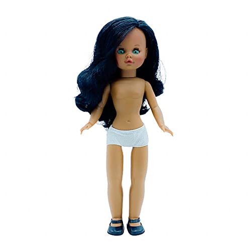 Nueva muñeca Sintra 2021 Desnuda Negra mulata Pelo Largo de 40 cm edición Limitada 100% Vinilo. Fabricada en España por Folk Artesanía. Similar Nancy Famosa. (Ojos Verdes)