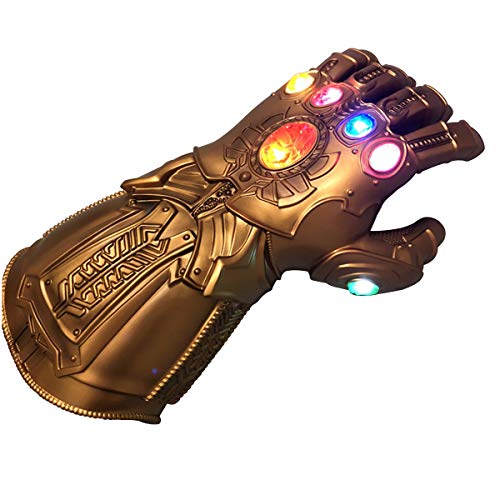 NUWIND - Guante de Thanos con Luz Infinity Gauntlet de los Vengadores con Magnética Gemas Disfraz de Cosplay Halloween (Adulto)