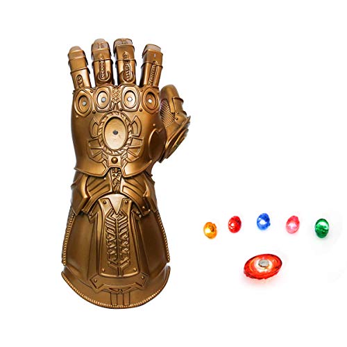 NUWIND Guante de Thanos con Luz Infinity Gauntlet de los Vengadores Magnética Gemas Desmontable Disfraz de Cosplay Halloween Prop Adulto