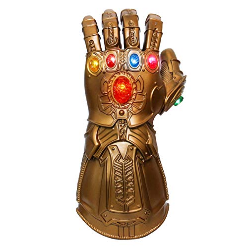 NUWIND Guante de Thanos con Luz Infinity Gauntlet de los Vengadores Magnética Gemas Desmontable Disfraz de Cosplay Halloween Prop Adulto