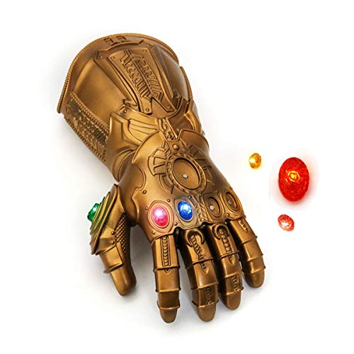 NUWIND Guante de Thanos con Luz Infinity Gauntlet de los Vengadores Magnética Gemas Desmontable Disfraz de Cosplay Halloween Prop Adulto