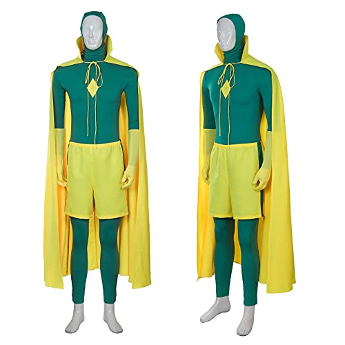 NUWIND Vision - Disfraz de cosplay para hombre, color verde y amarillo, amarillo y verde., M