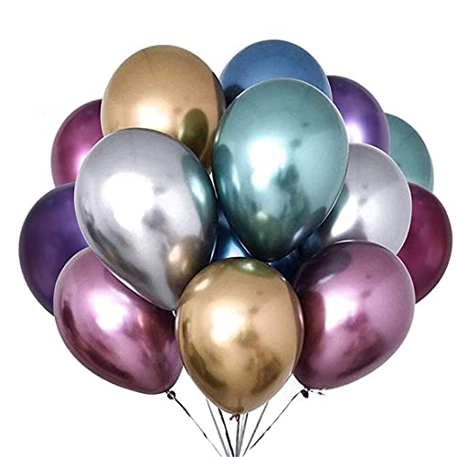 O-Kinee LAKIND Globos Metalizados 50-Pack Globos Metalicos Globo Metalizado Globos De Helio Globos De Látex para La Fiesta De Cumpleaños (50-Pack)