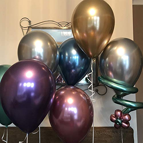 O-Kinee LAKIND Globos Metalizados 50-Pack Globos Metalicos Globo Metalizado Globos De Helio Globos De Látex para La Fiesta De Cumpleaños (50-Pack)