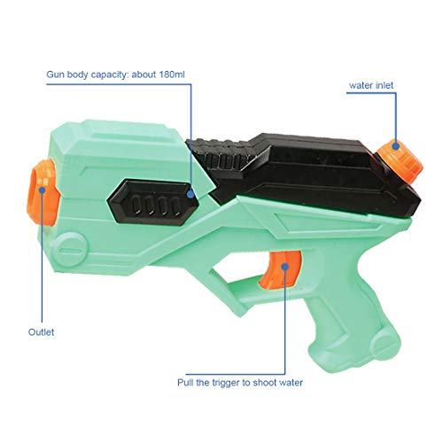 O-Kinee Pistolas de Agua, 2 Pack Water Gun de Plástico Alcance Largo Water Pistol Gun Juguetes de Verano Caliente para Piscina de Playa para Niños Años Adultos, Gris y Verde