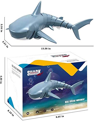 OBEST 2.4GHz Juguetes RC Tiburón Flexibles ,Barco de Juguete eléctrico con Control Remoto bajo el Agua Shark Toy, Juguete Regalo de Piscina para niños, Azul