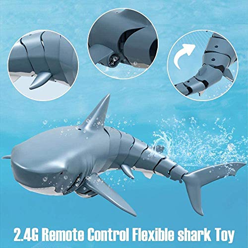 OBEST 2.4GHz Juguetes RC Tiburón Flexibles ,Barco de Juguete eléctrico con Control Remoto bajo el Agua Shark Toy, Juguete Regalo de Piscina para niños, Azul