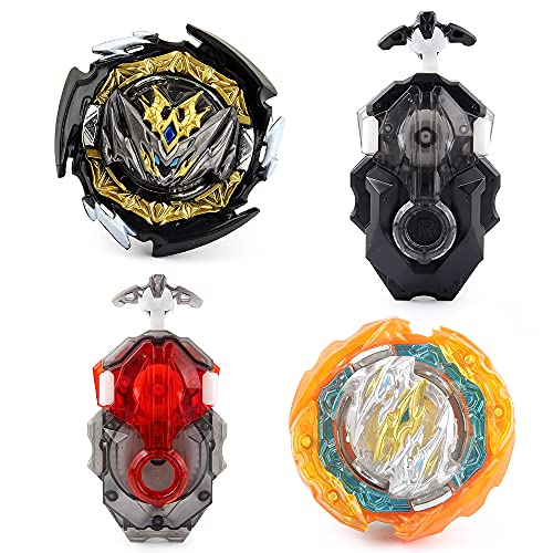 OBEST Peonzas de Batalla con Lanzador, 2 Pcs Metal de Combate Estallido Turbo Gyro Spinners y 2 Launcher Conjunto, Juguetes para Niños