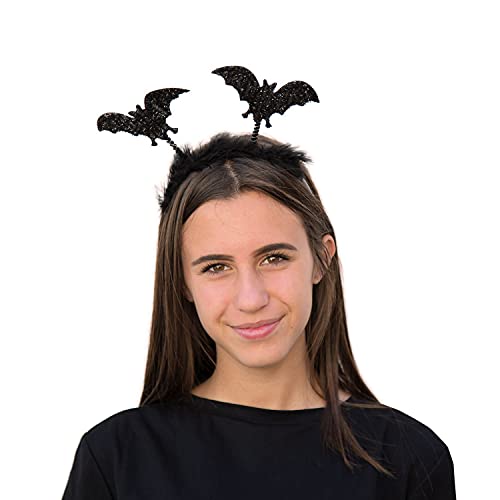 Oblique Unique® Juego de accesorios para disfraz de Halloween – Diadema de murciélago + tijeras en la cabeza + cuchillo en la cabeza diadema para Halloween temática fiesta